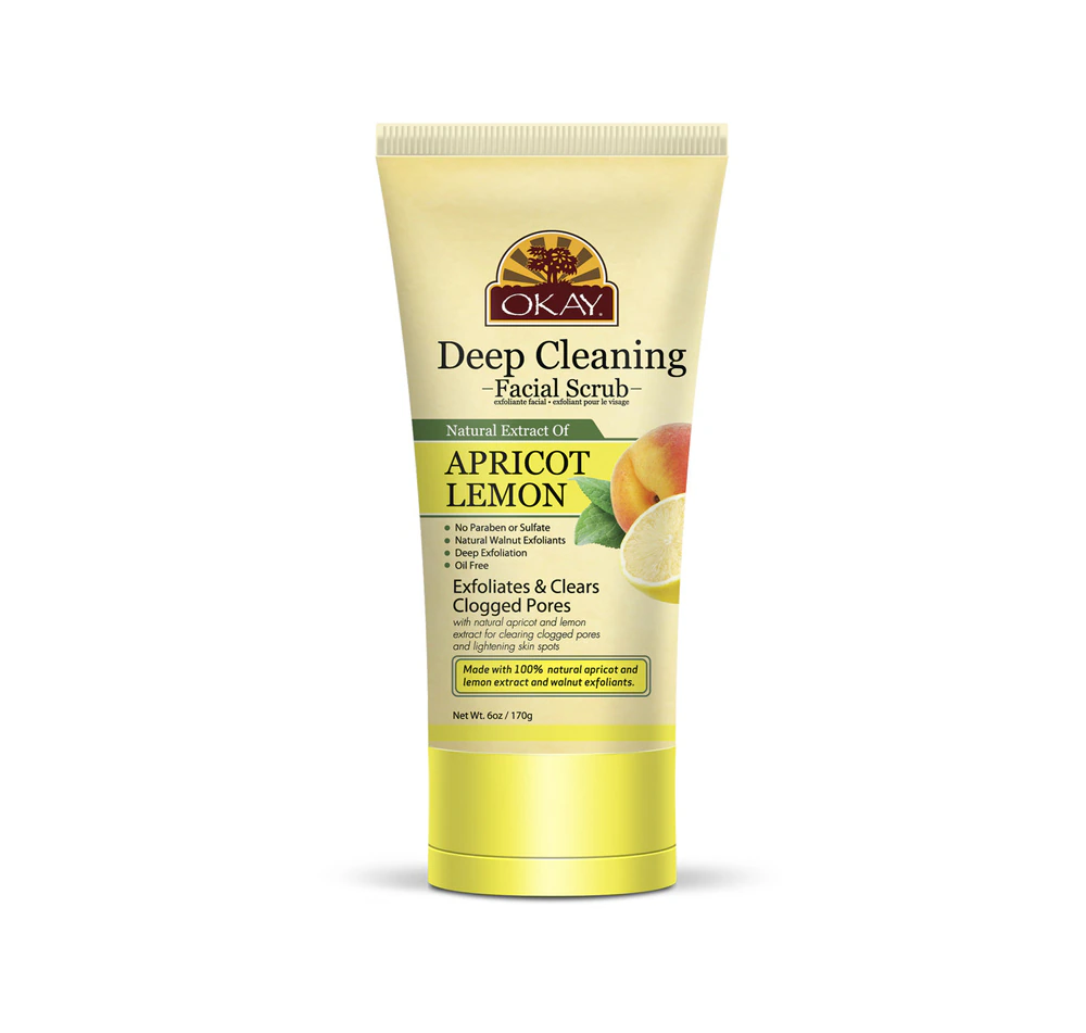 OKAY Pure Naturals Facial Scrub - Apricot & Lemon -- 6 oz