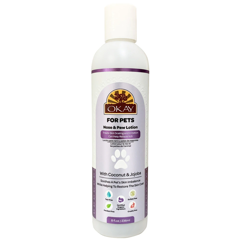 OKAY Pure Naturals Pet Nose & Paw Lotion Soothing & Moisturizing Coconut & Jojoba -- 8 fl oz