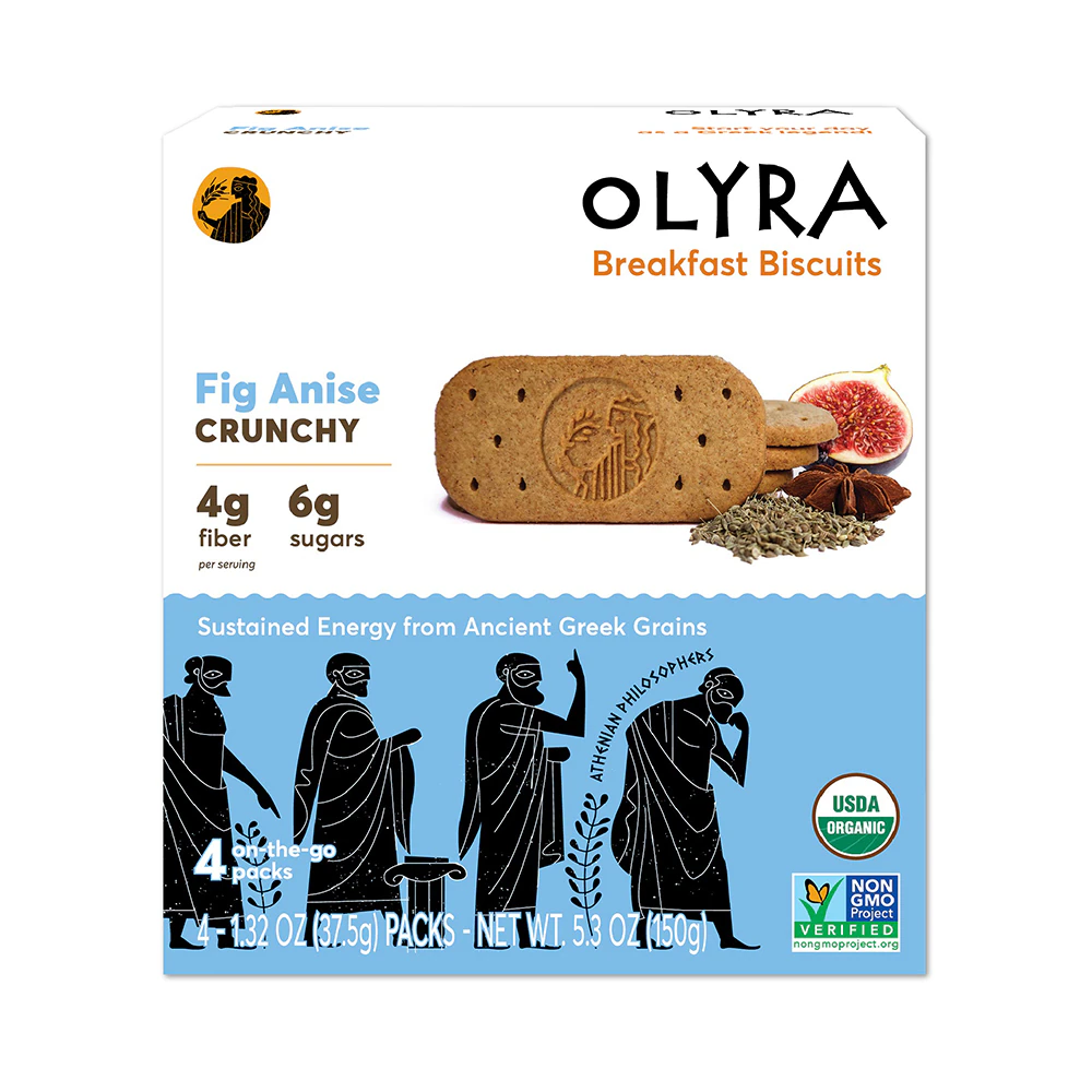 Olyra Organic Breakfast Biscuits Athenian Philosophers Fig Anise -- 4 Packs