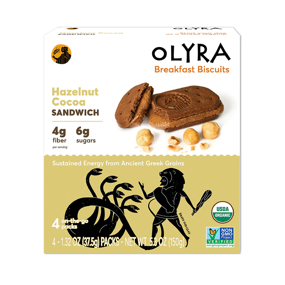 Olyra Organic Breakfast Sandwich Biscuits Hazelnut Cocoa -- 4 Packs