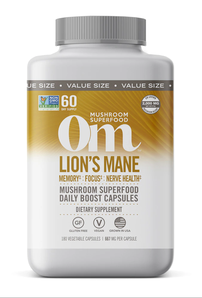 OM Lion's Mane Mushroom Superfood -- 180 Capsules