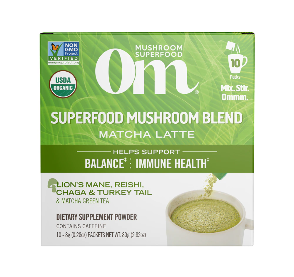 OM Mushroom Powered Matcha Latte Blend -- 10 Packets