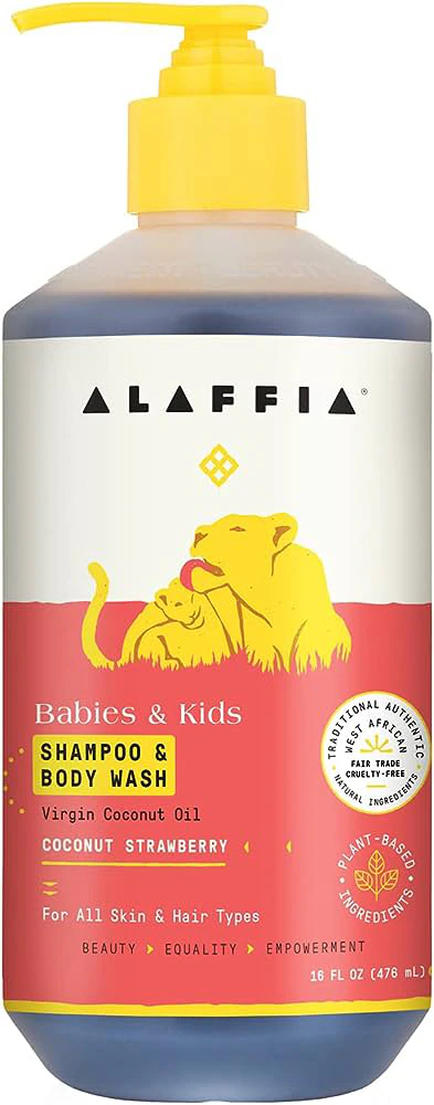 Alaffia Babies & Kids Shampoo & Body Wash Coconut Strawberry -- 16 fl oz