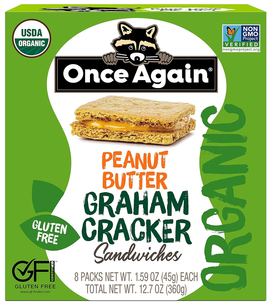 Once Again Graham Cracker Sandwiches Organic Gluten Free Peanut Butter -- 1.59 oz Each / Pack of 8