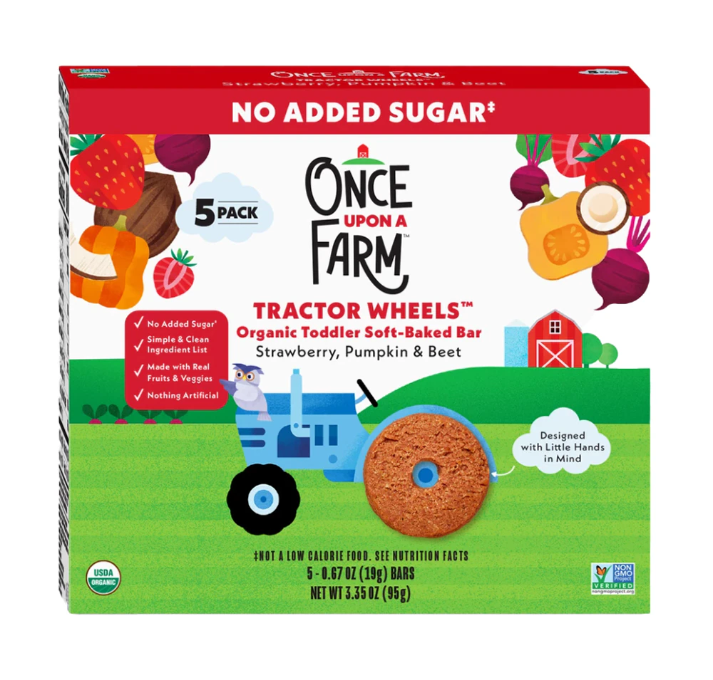 Once Upon a Farm Organic Soft-Baked Bars Strawberry Pumpkin & Beet -- 5 Bars