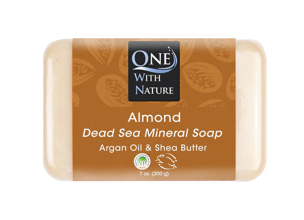 One With Nature Dead Sea Mineral Bar Soap Almond -- 7 oz