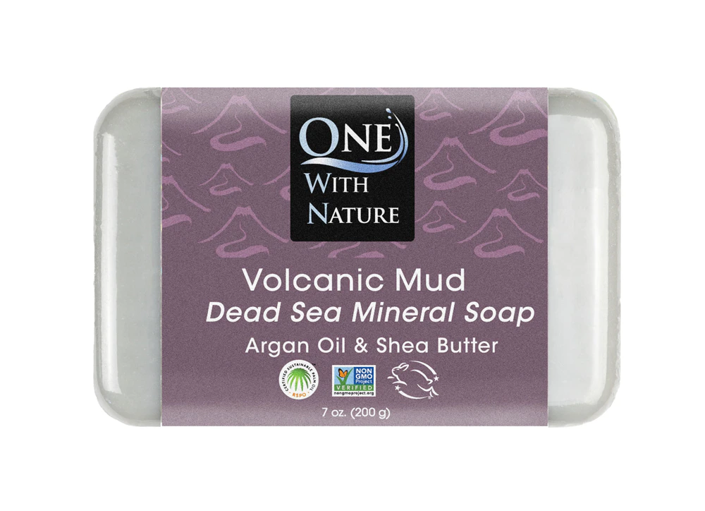One With Nature Dead Sea Mineral Bar Soap Volcanic Mud -- 7 oz
