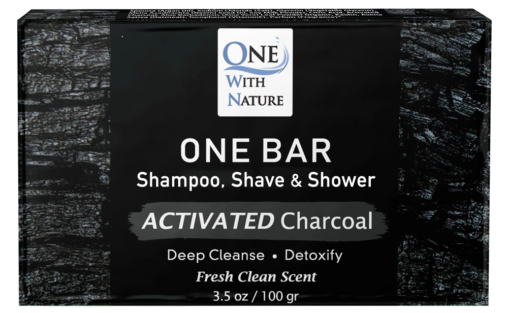 One With Nature One Bar - Shampoo-Shave & Shower Soap - Activated Charcoal -- 3.5 oz