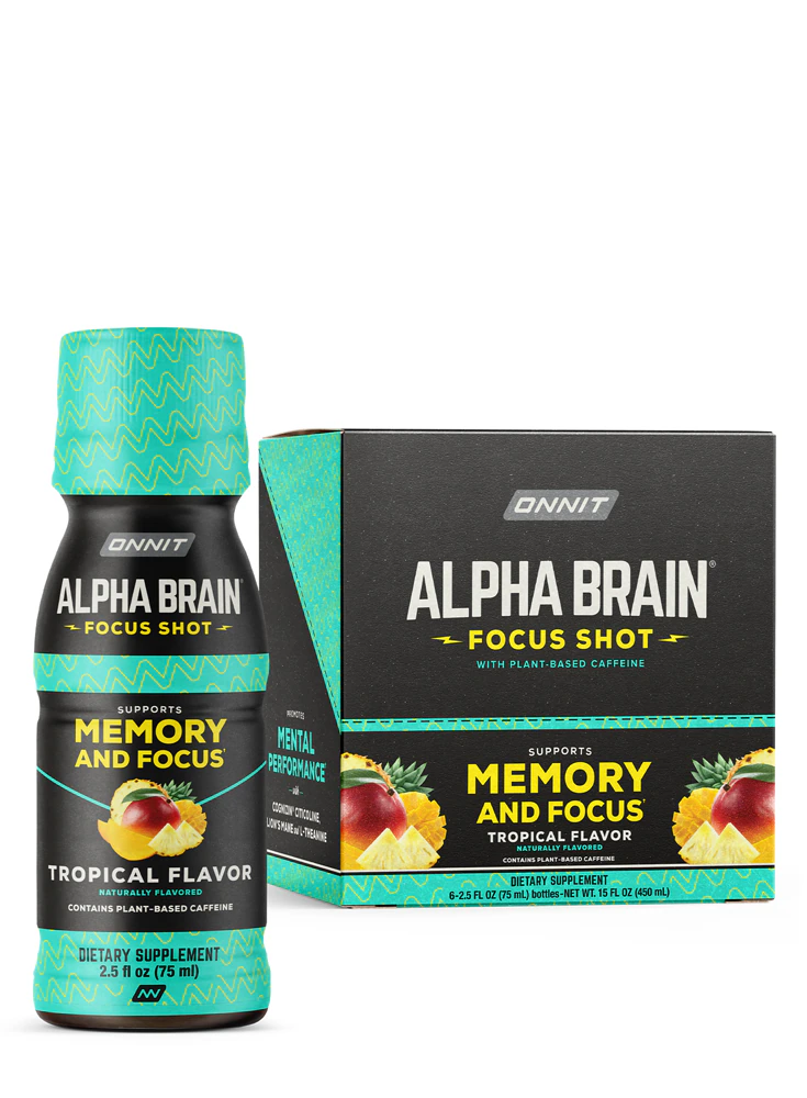 Onnit Alpha Brain Focus Shot Tropical -- 6 Shots