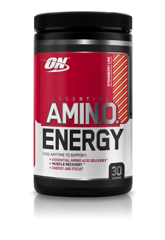 Optimum Nutrition Essential Amin.o. Energy Powder Anytime Energy and Recovery Strawberry Lime -- 30 Servings
