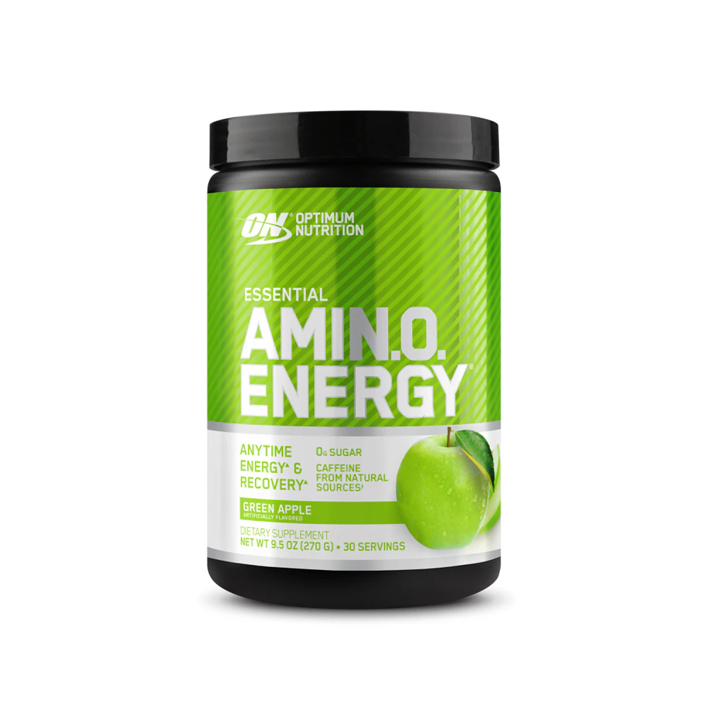 Optimum Nutrition Essential Amin.o. Energy Powder Anytime Energy and Recovery Green Apple -- 30 Servings