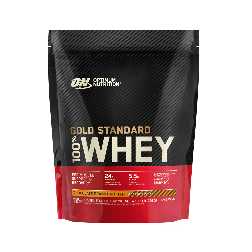 Optimum Nutrition Gold Standard 100% Whey Protein Powder For Muscle Support and Recovery Chocolate Peanut Butter -- 22 Servings