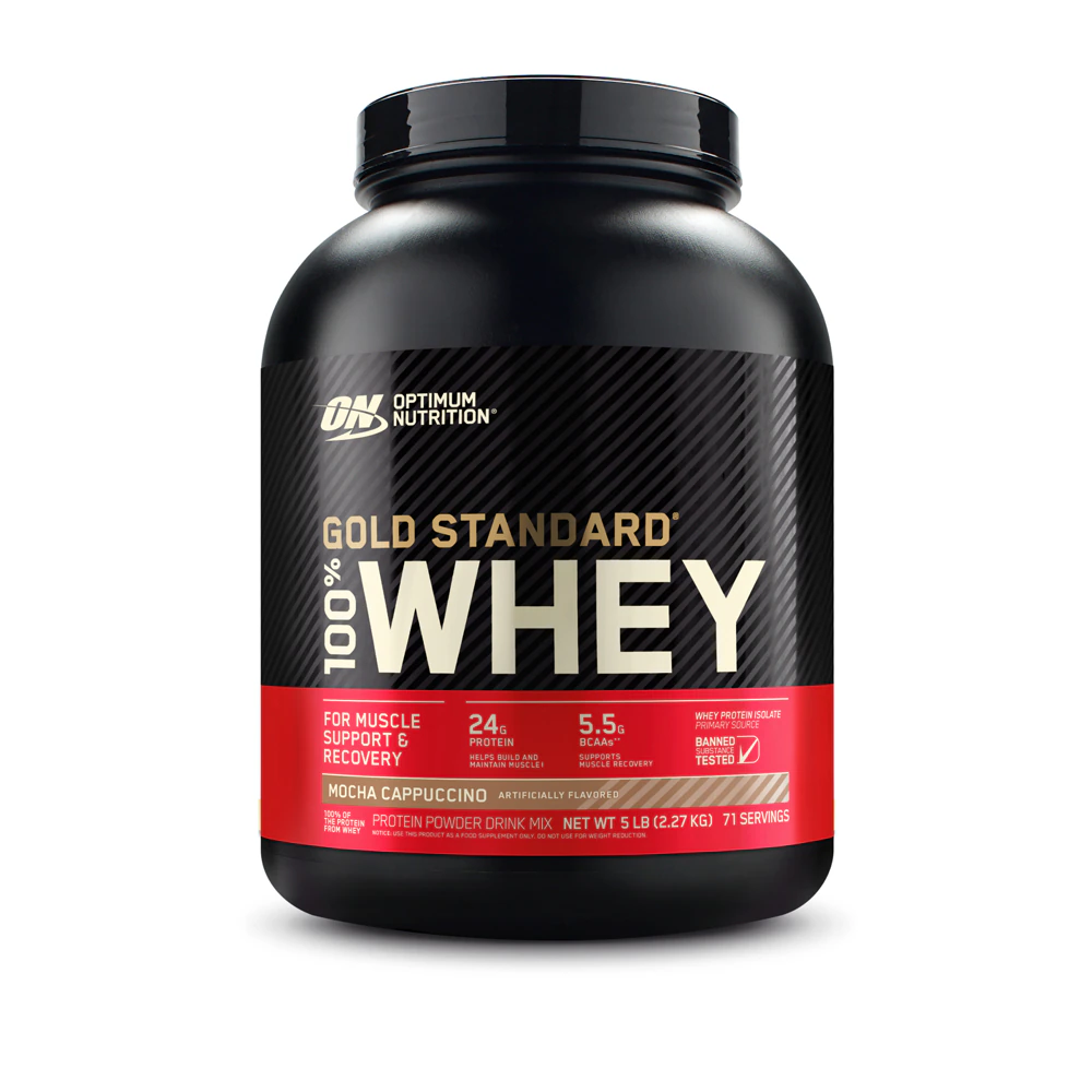 Optimum Nutrition Gold Standard 100% Whey Protein Powder For Muscle Support and Recovery Mocha Cappuccino -- 71 Servings