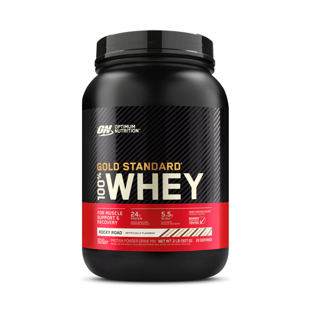 Optimum Nutrition Gold Standard 100% Whey Protein Powder For Muscle Support and Recovery Rocky Road -- 28 Servings