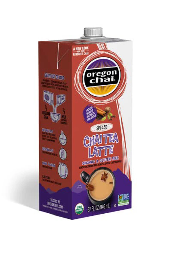 Oregon Chai Tea Latte Concentrate Organic & Gluten Free Spiced -- 32 fl oz