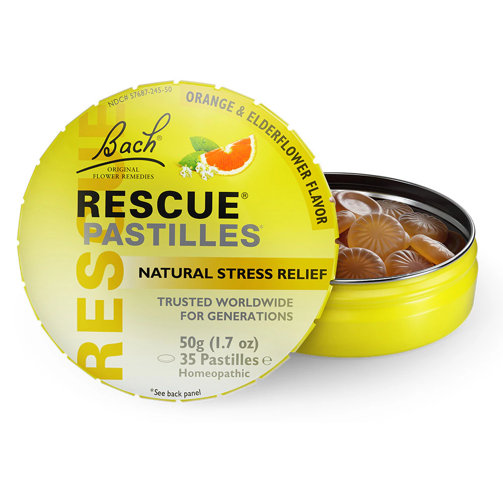 Bach Rescue Pastilles Natural Stress Relief Original Orange and Elderflower -- 1.7 oz