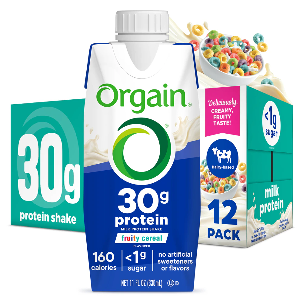 Orgain 30g High Protein Shake Fruity Cereal -- 12 Shakes