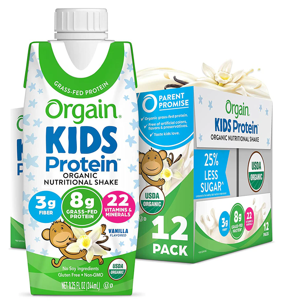 Orgain Organic Kids Nutritional Shake 22 Vitamins & Minerals Vanilla -- 12 Shakes