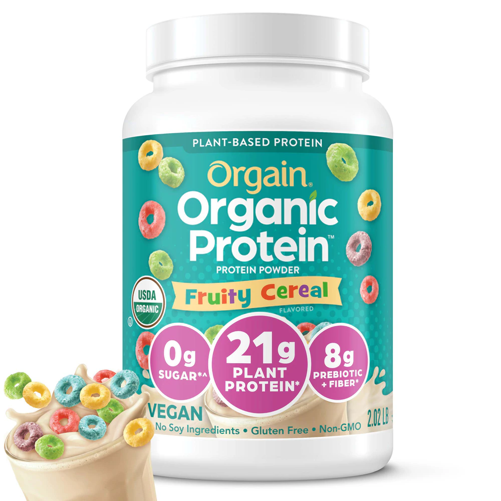 Orgain Organic Vegan 21g Protein Powder - Plant Based Fruity Cereal -- 32.4 oz