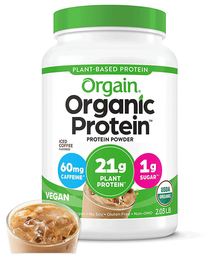Orgain Organic Vegan 21g Protein Powder - Plant Based Iced Coffee -- 32.4 oz