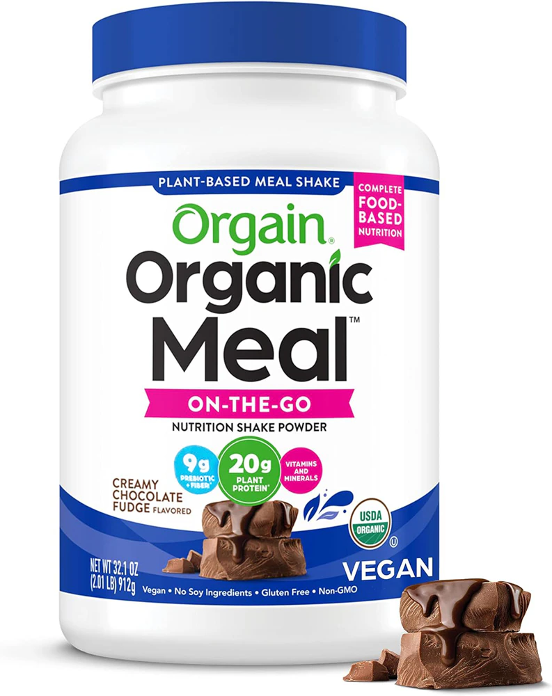 Orgain Organic Vegan Meal Replacement Powder 20g Plant Based Protein Chocolate -- 2.01 lbs