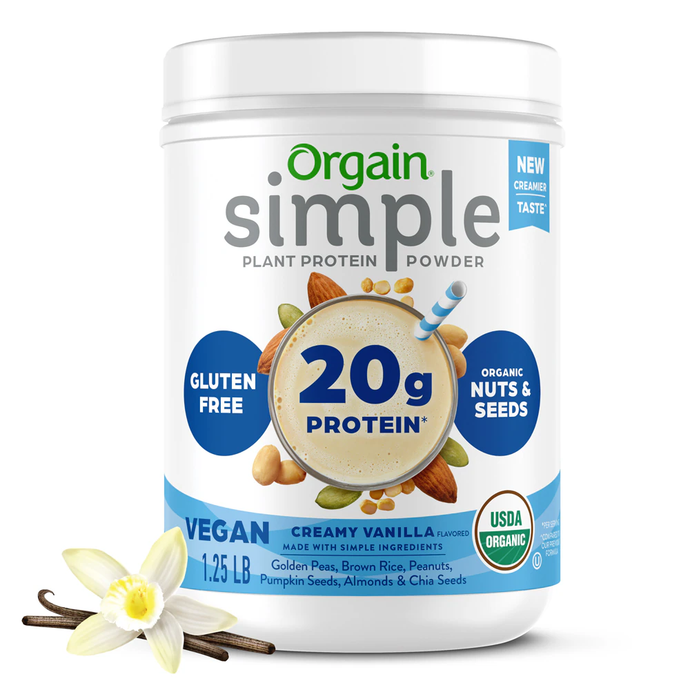 Orgain Simple Organic Plant Protein Powder Vanilla -- 20 oz