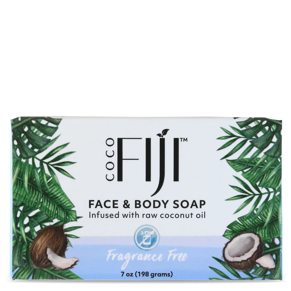 Organic Fiji Face & Body Coconut Oil Bar Soap Fragrance Free -- 7 oz