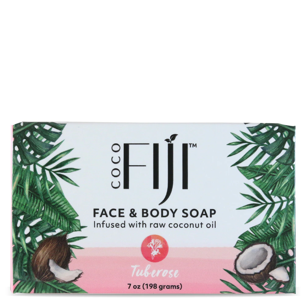 Organic Fiji Face & Body Coconut Oil Bar Soap Tuberose -- 7 oz