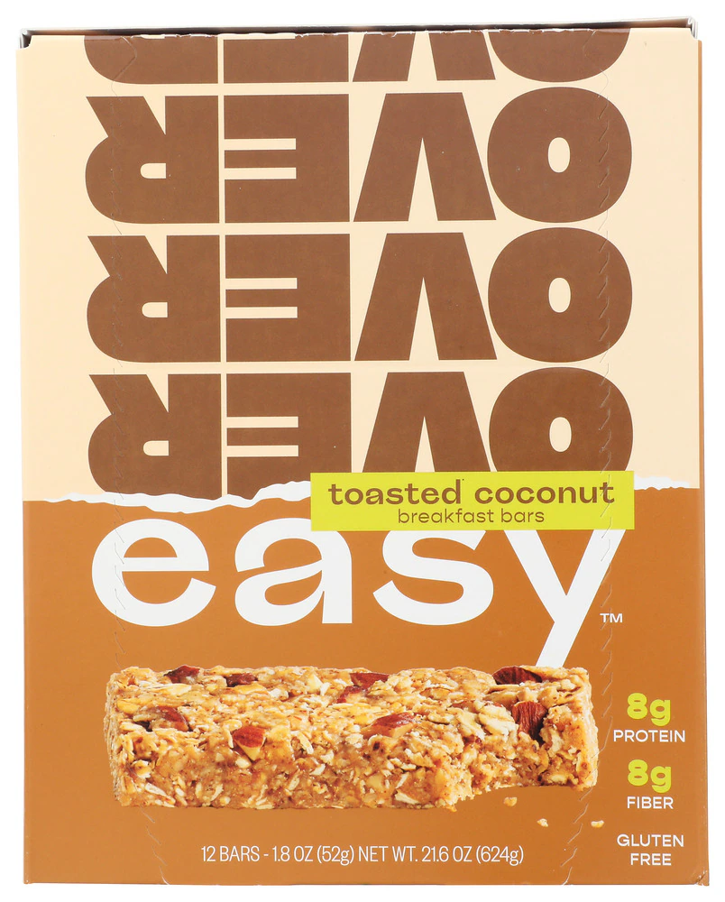 Over Easy Gluten Free Oat Bar Soft & Chewy Toasted Coconut -- 12 Bars