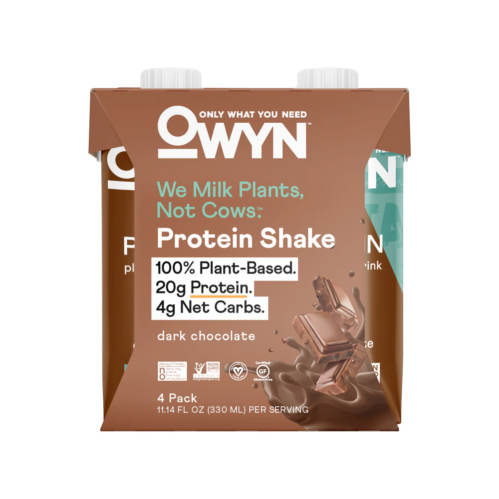 OWYN Plant-Based Protein Shake Dark Chocolate -- 11.14 fl oz Each / Pack of 4