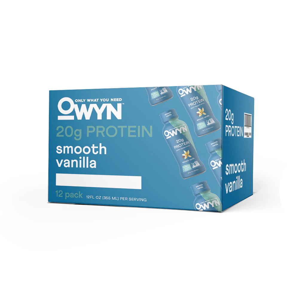 OWYN Plant-Based Protein Shake Smooth Vanilla -- 12 fl oz Each / Pack of 12