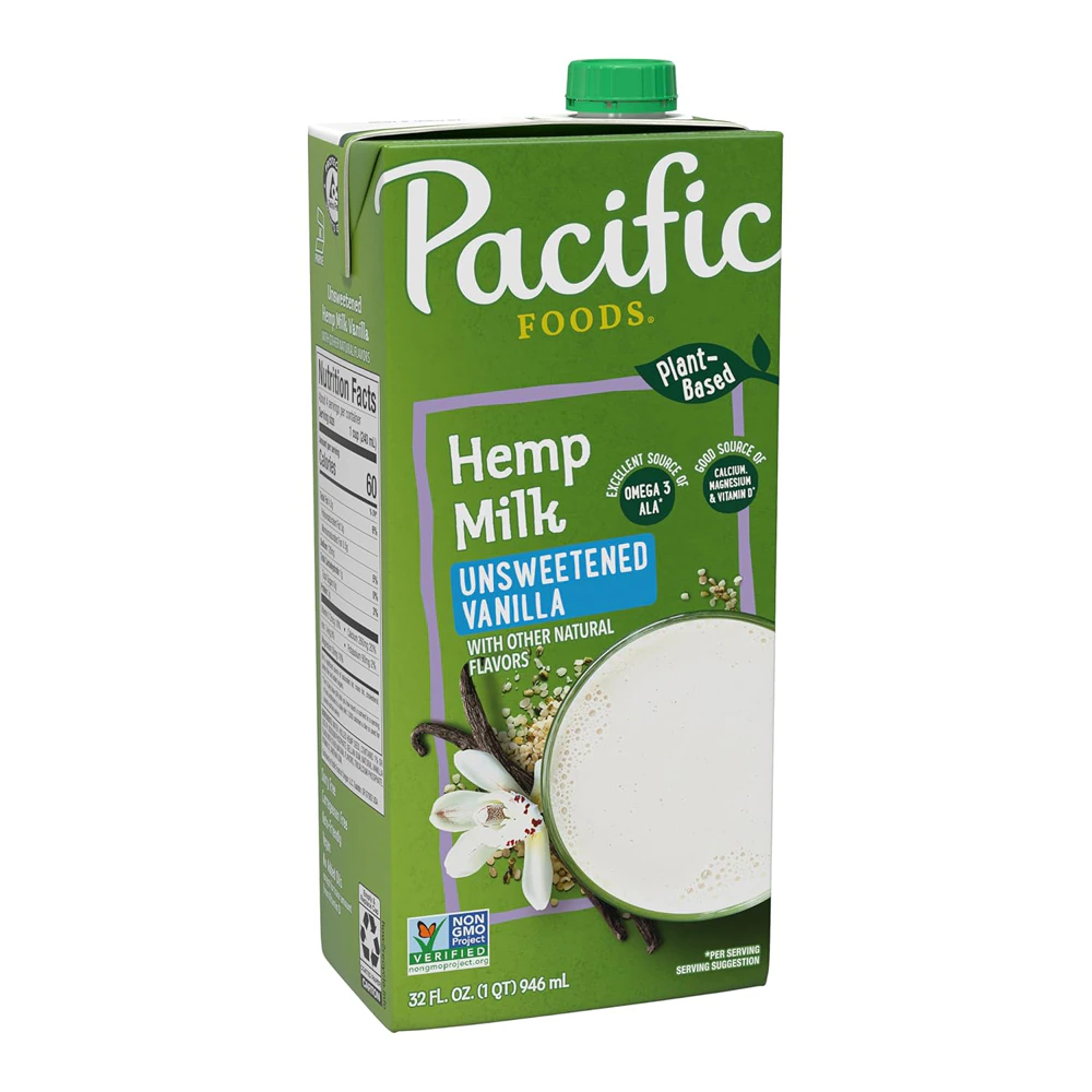 Pacific Foods Hemp Milk Unsweetened Vanilla -- 32 fl oz