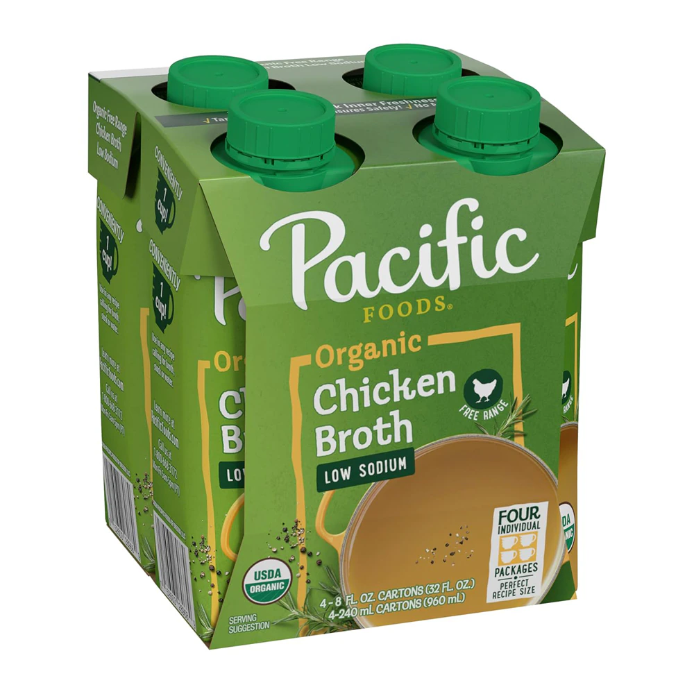Pacific Foods Organic Free Range Chicken Broth Low Sodium -- 4 Pack