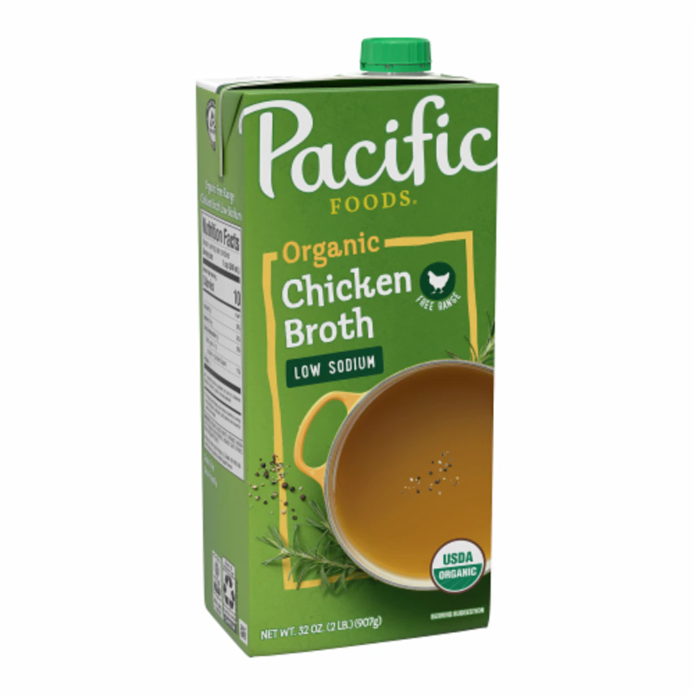 Pacific Foods Organic Low Sodium Free Range Broth Chicken -- 32 oz