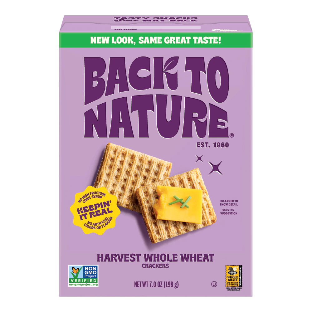 Back To Nature Harvest Whole Wheat Crackers Sea Salt -- 7 oz