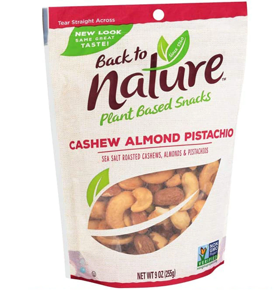 Back To Nature Non-GMO Cashew Almond Pistachio Mix Sea Salt -- 9 oz