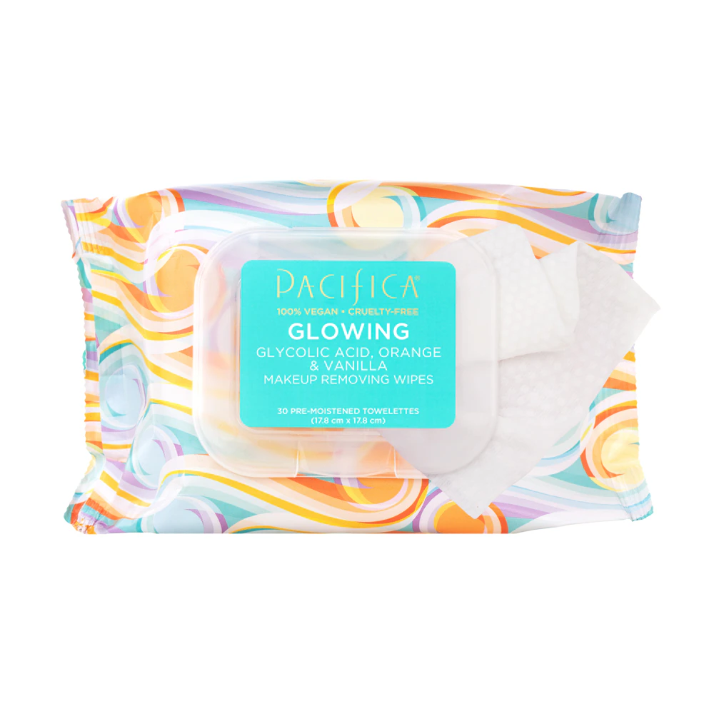 Pacifica Glowing Makeup Removing Wipes -- 30 Pre-Moistened Towelettes