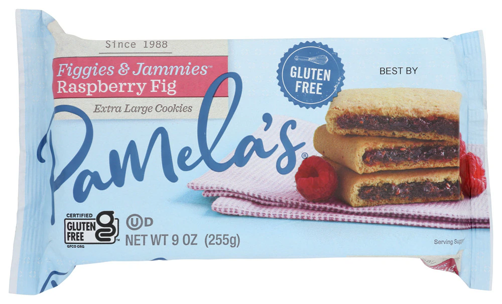 Pamela's Products Figgies & Jammies Extra Large Cookies Gluten Free Raspberry Fig -- 9 oz