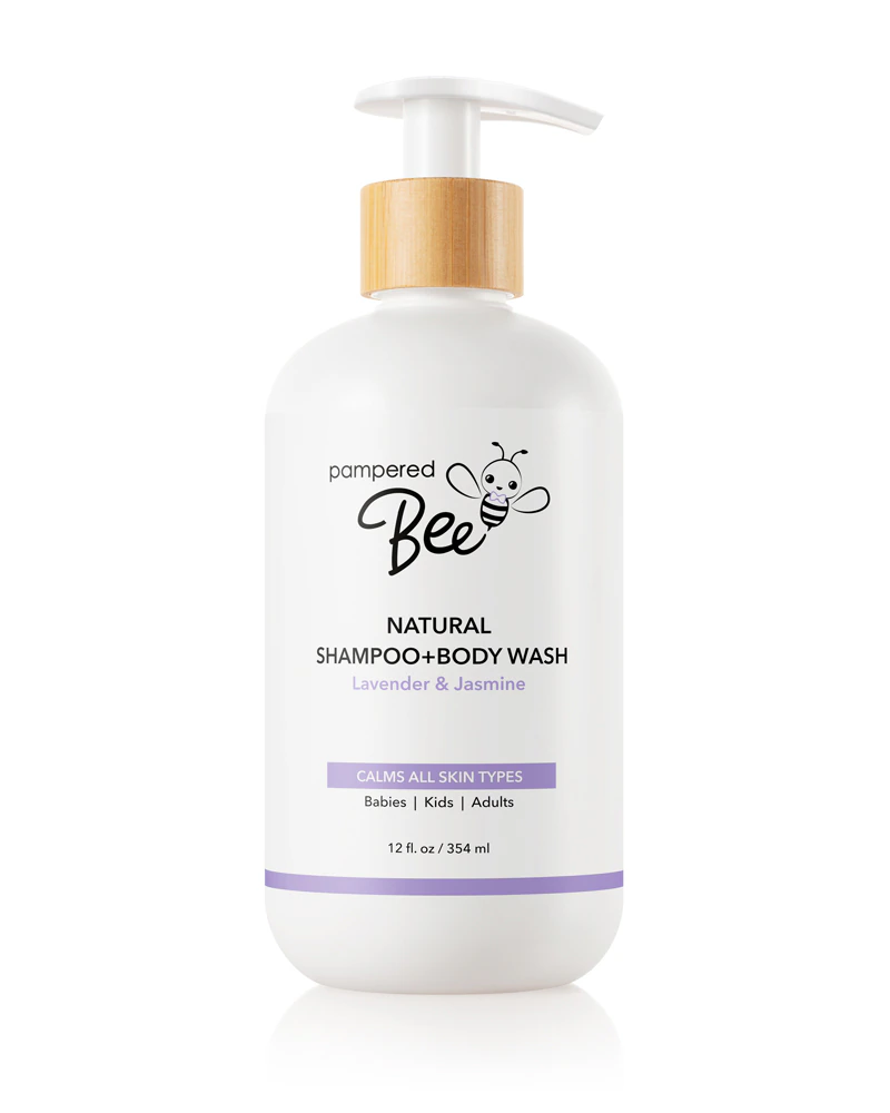 Pampered Bee Natural Shampoo & Body Wash Baby Kids Adults Lavender & Jasmine -- 12 fl oz