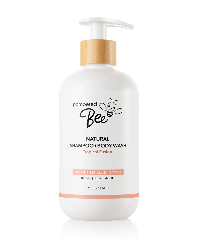 Pampered Bee Natural Shampoo & Body Wash Baby Kids Adults Tropical Fusion -- 12 fl oz