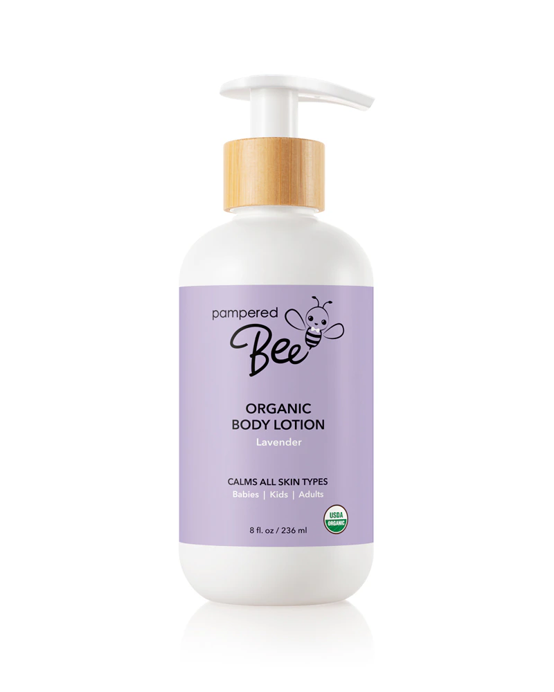 Pampered Bee Organic Baby Body Lotion Baby Kids Adults Lavender -- 8 fl oz