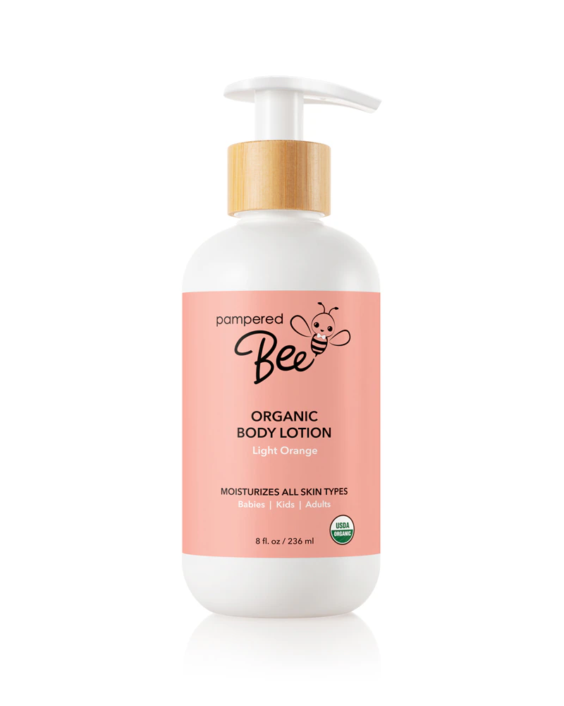 Pampered Bee Organic Baby Body Lotion Baby Kids Adults Light Orange -- 8 fl oz