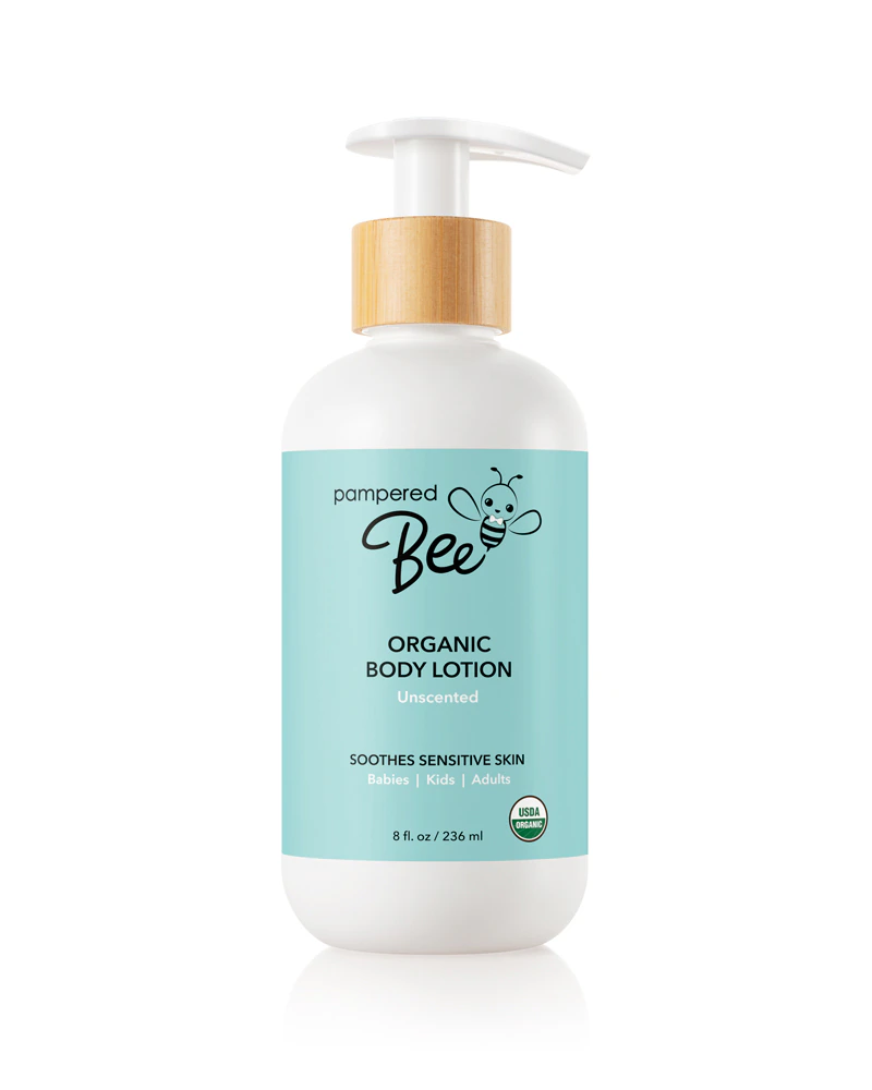 Pampered Bee Organic Baby Body Lotion Baby Kids Adults Unscented -- 8 fl oz