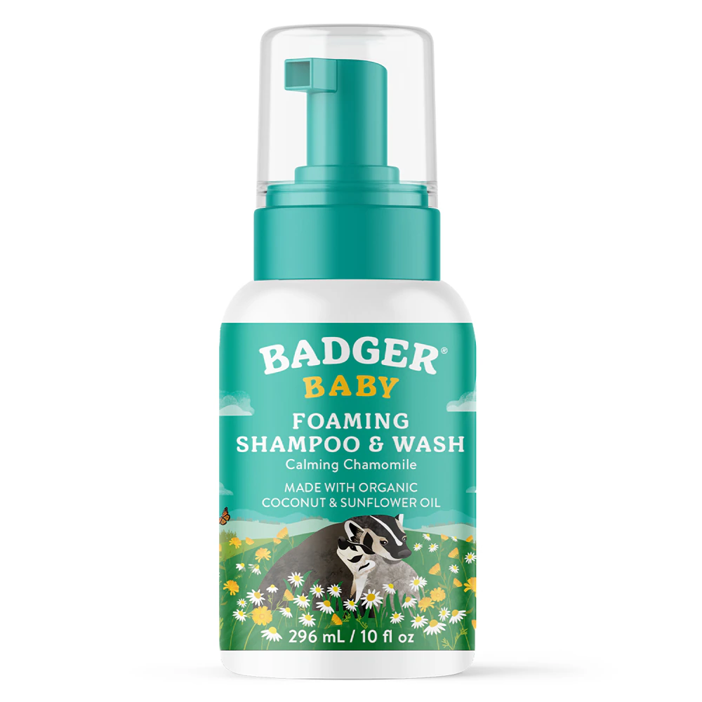 Badger Baby Foaming Shampoo & Wash Calming Chamomile -- 10 fl oz