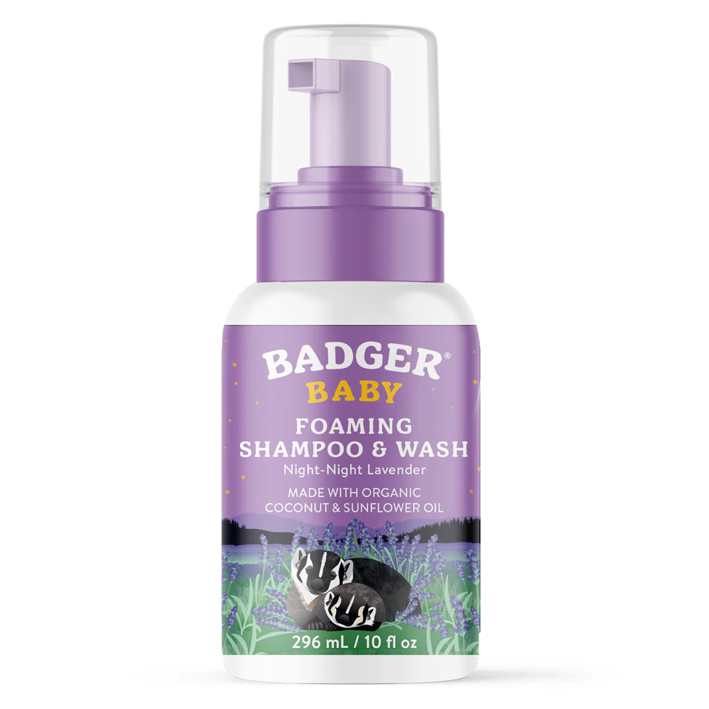 Badger Baby Foaming Shampoo & Wash Night Night Lavender -- 10 fl oz