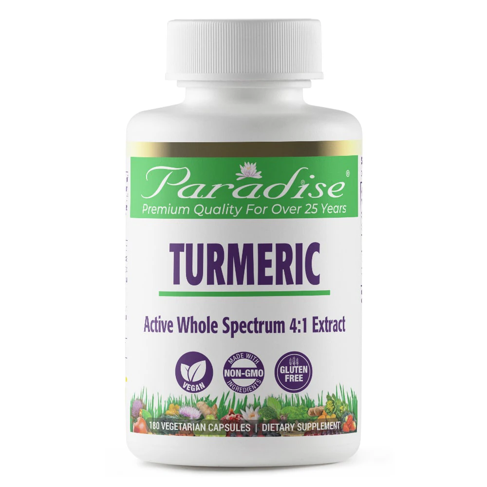 Paradise Herbs Turmeric 4:1 Extract -- 180 Vegetarian Capsules