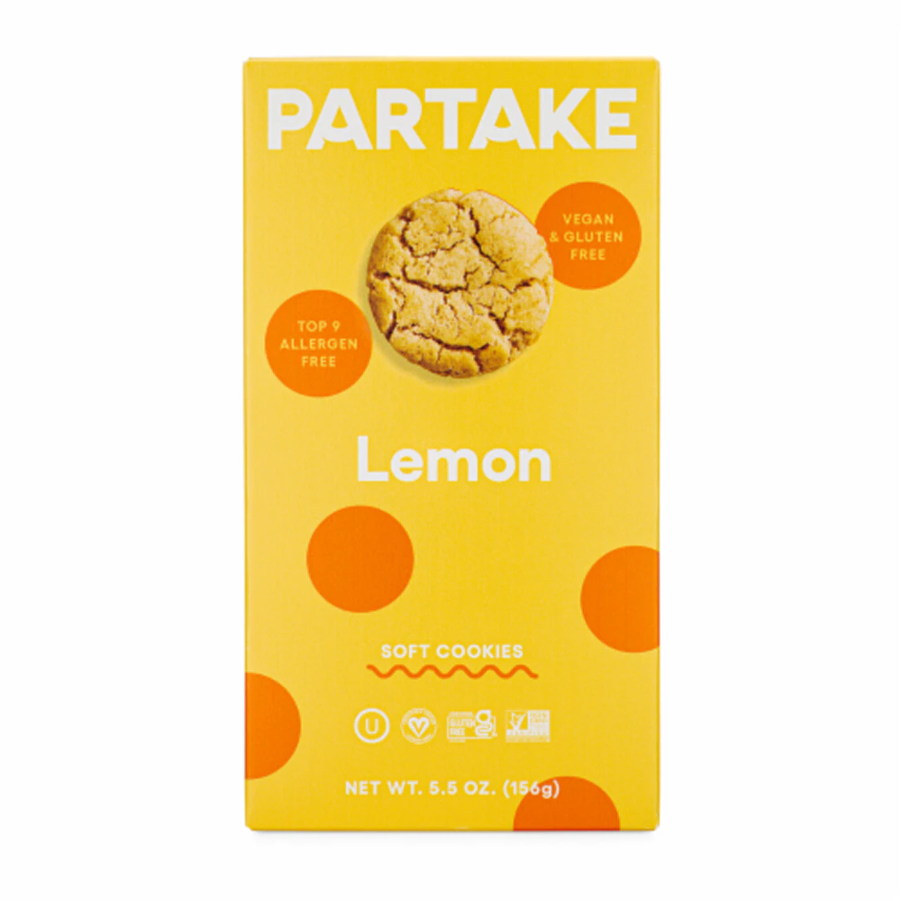 Partake Foods Gluten Free Vegan Soft Baked Cookies Lemon -- 5.5 oz