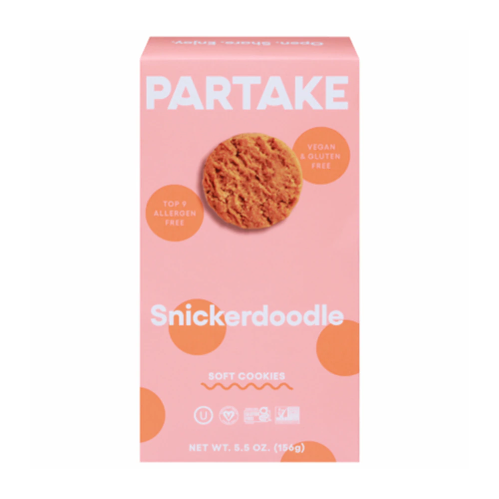 Partake Foods Gluten Free Vegan Soft Baked Cookies Snickerdoodle -- 5.5 oz