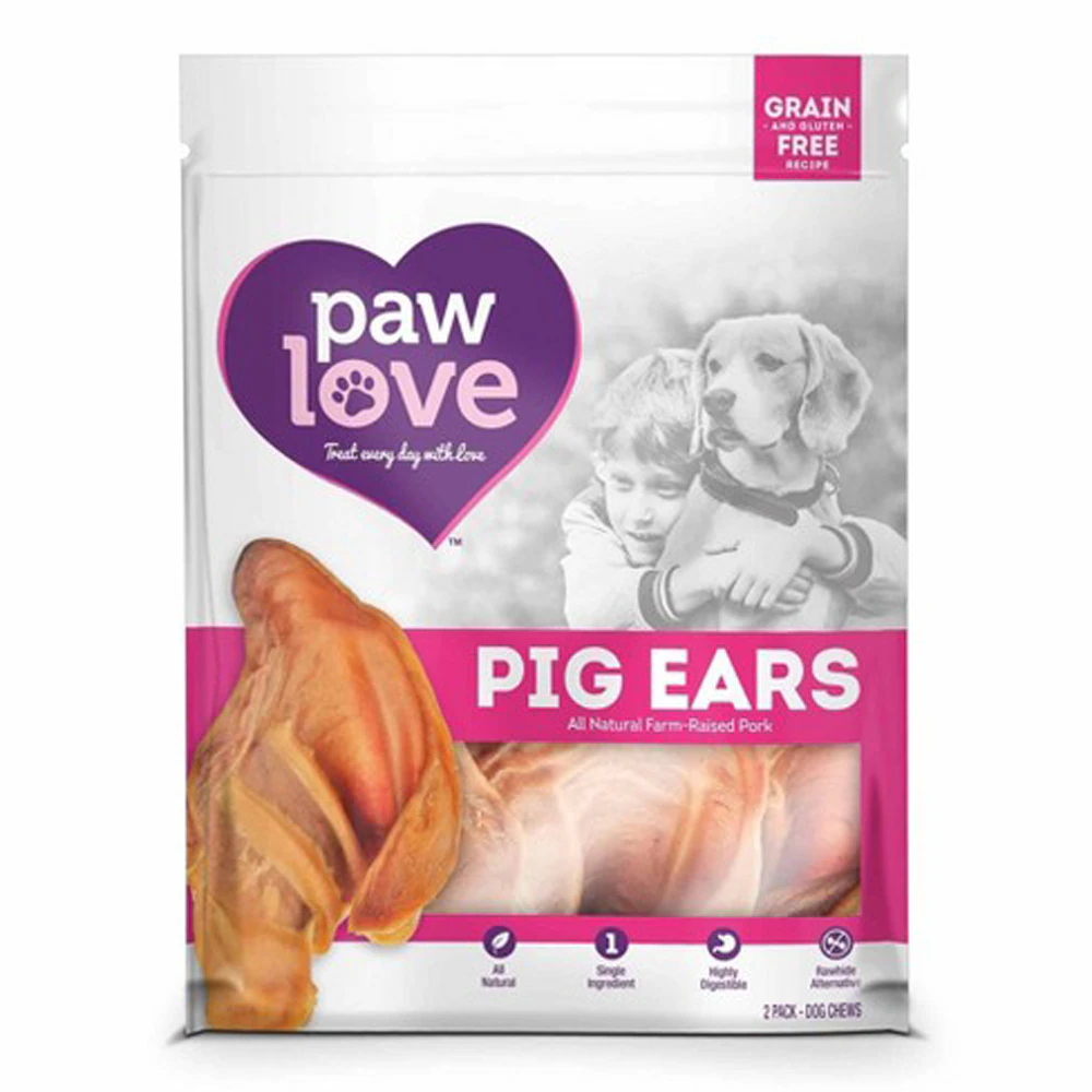 PawLove Pig Ears Dog Chews -- 2 Treats