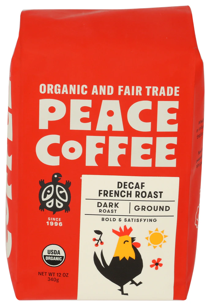 Peace Coffee Organic Decaf Ground French Roast -- 12 oz